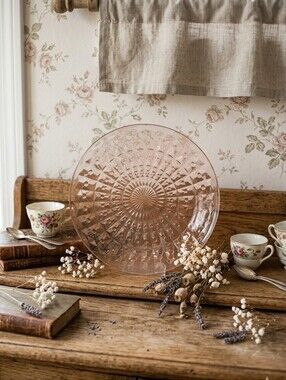 Clear Pressed Glass Decorative Charger Plate - Clear
